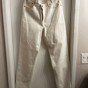 Abercrombie & Fitch Cream Straight Jeans